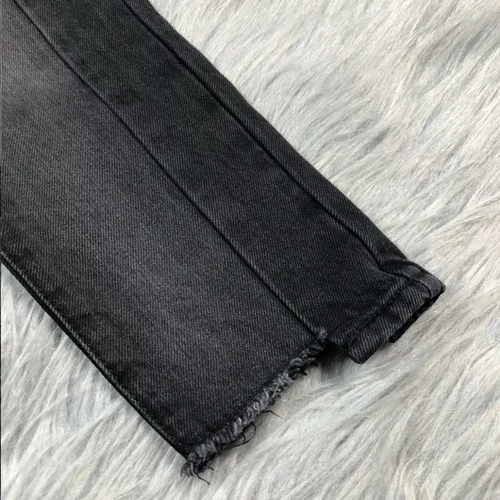 Gap Kids Girls Faded Black Regular Girlfriend Frayed Hem Jeans Size 6